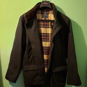 BROOKS BROTHERS Men's Navy Blue Concealed Hooded Winter Coat Quilted Lining